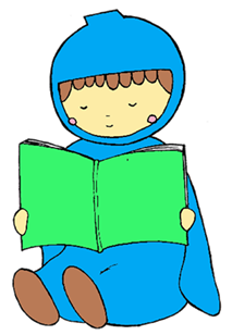 本を読むおはなしぼうや